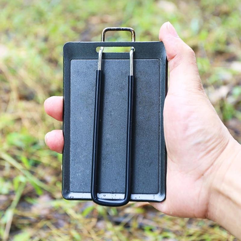 Small Grill Pans Barbecue Griddle Frying Pans Outdoor Picnic Grill Plate Rectangle Small Baking Pans Cooking Utensils