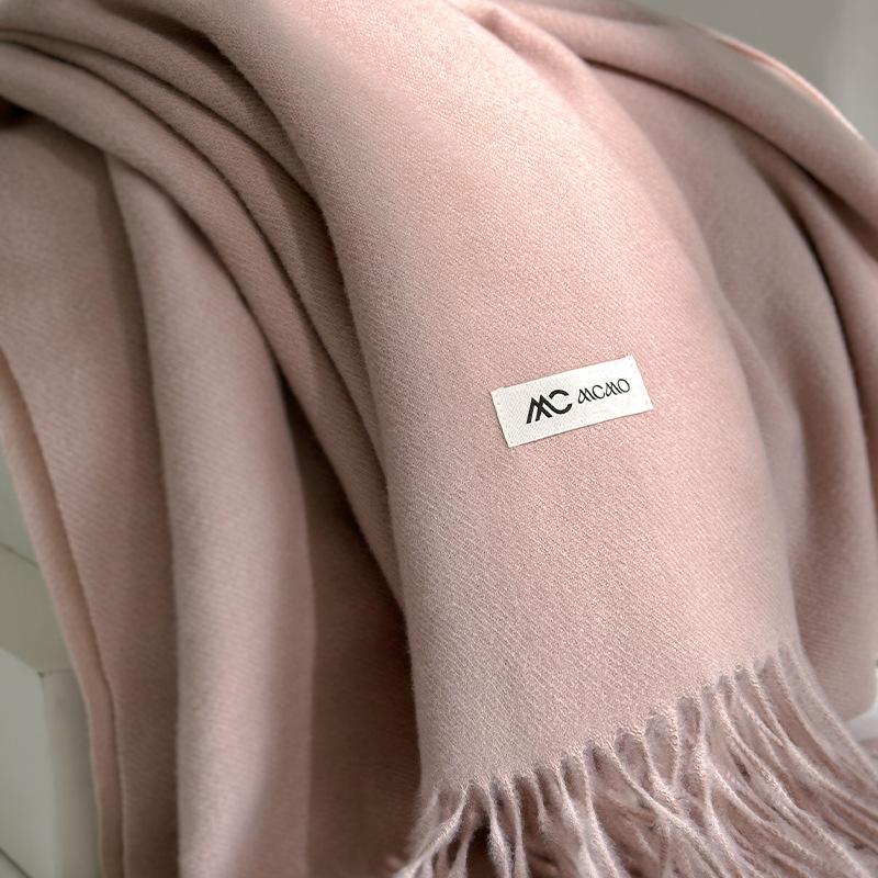 Cachecol Inverno Feminino Sólido 26 Cores Quente Espesso Caxemira Xale Moda Exterior Luxo Franjas Pashmina Envoltório Senhora Cachecóis à Prova de Vento