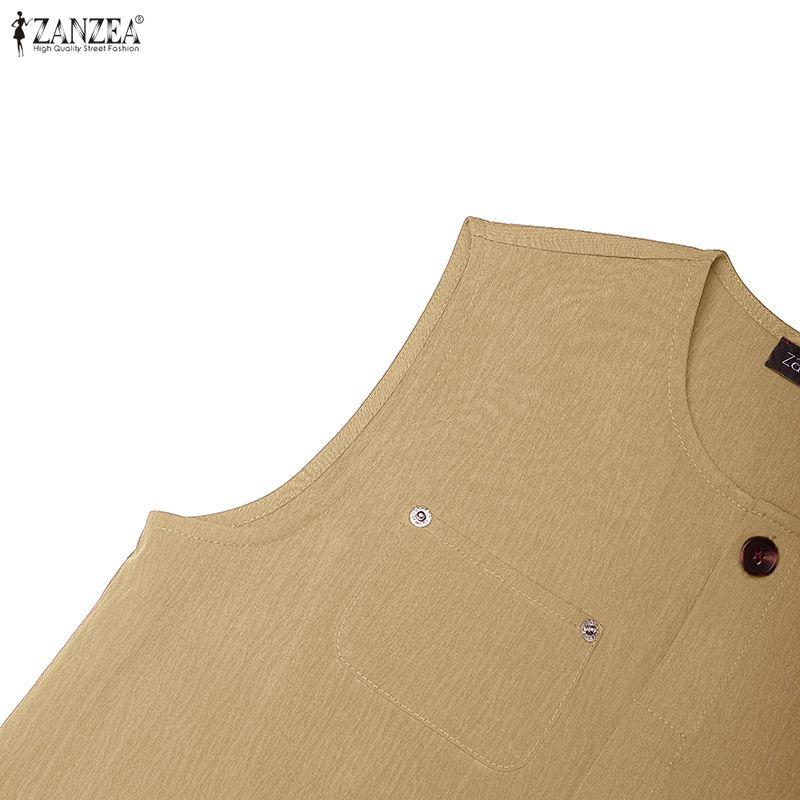 ZANZEA Women Sleeveless Vest Tops and Shorts Summer Two Piece Suit Sets