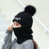 Kvinner Høst Vinter Varm Balaclava ansiktsmaske for kaldt vær Strikket lue lue Varmt ansiktsdeksel
