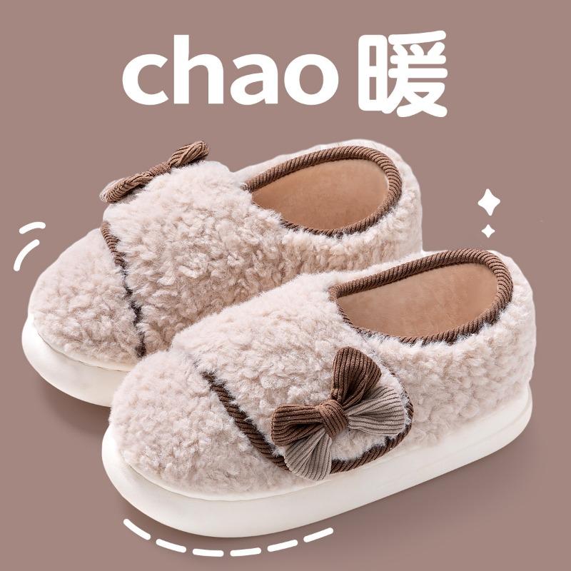 Non-slip confinement shoes autumn and winter thick-soled plush bag and new pregnant women postpartum spring and autumn household cotton slippers women