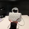 Textured bag women's new small fresh hard handle handbag fashionable solid color shoulder messenger bag