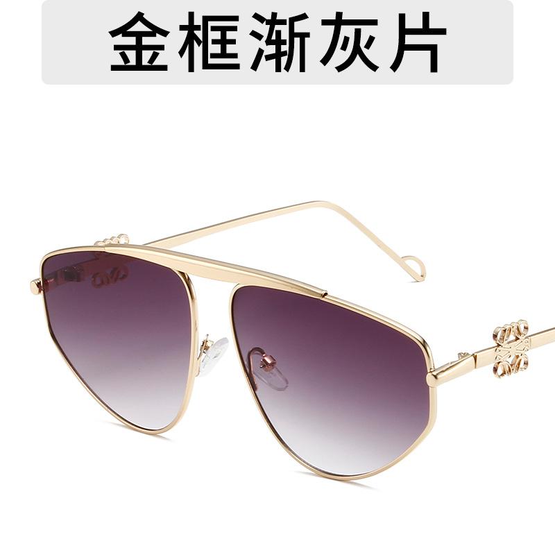 

Модные солнцезащитные очки с большой оправой, металлические, многоугольные, персонализированные, ретро, для уличной фотографии, для улицы, пляжные очки 1PC