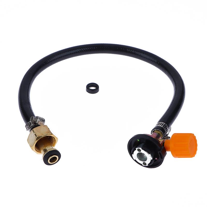 

1pc Valve Braided Hose Air Inflation Adapter - Leak-proof Rotating Polyester Connector,Essentials for an outdoor picnic чорний