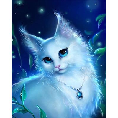 5D DIY diamantový obraz Anmial Cat Full Square Diamantové vyšívání Křížkovým stehem Nástěnná malba