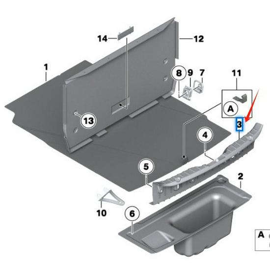 BMW 5 Series F10 Rear Trim Panel - 51479163190