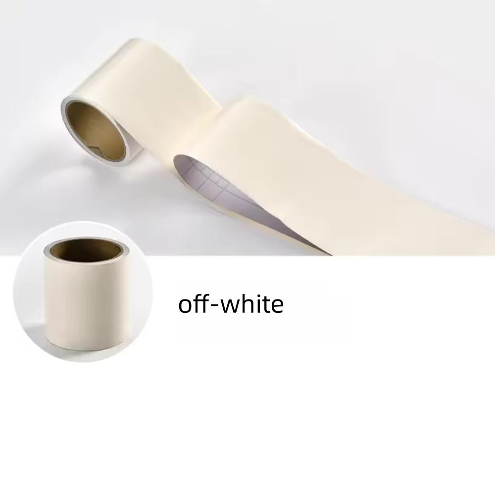 1pc 5meter/196.85in PVC Self-adhesive Baseboard Waterproof Wall Sticker Window Sill Door Frame Edge Wrapping Renovation Decorati