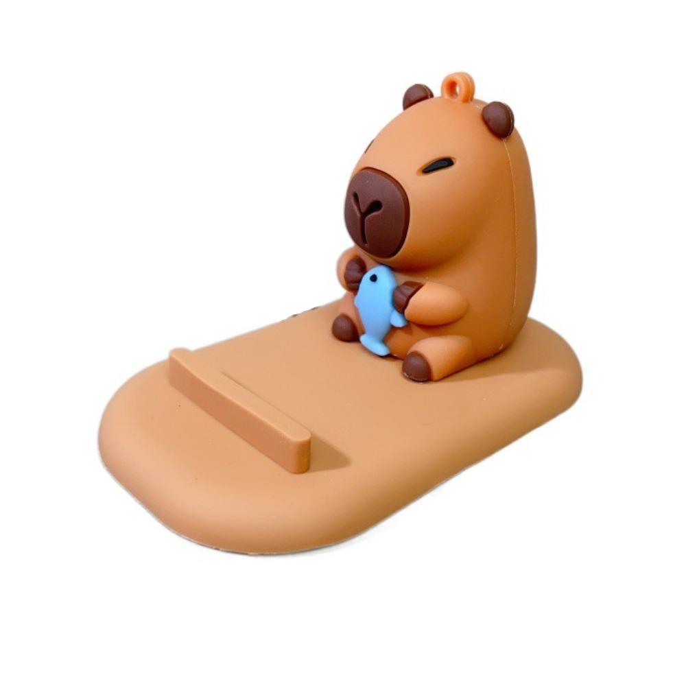 PVC Doll Capybara Phone Holder Figure Model Capybara Cell Phone Bracket Small Gifts