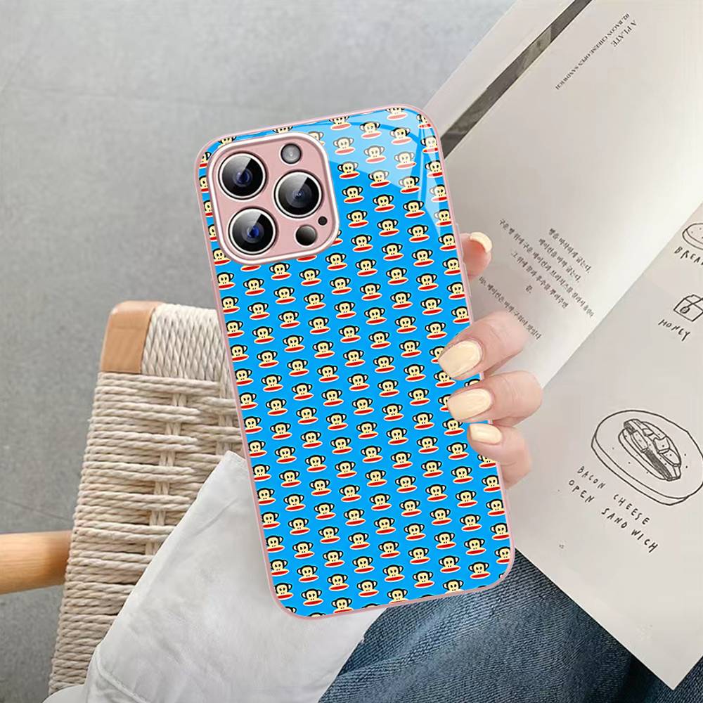 Classic P-Paul F-Frank Logo Tempered Glass For Iphone 14 13 12 11 Pro Mini XS MAX 14Plus X XS XR Cover