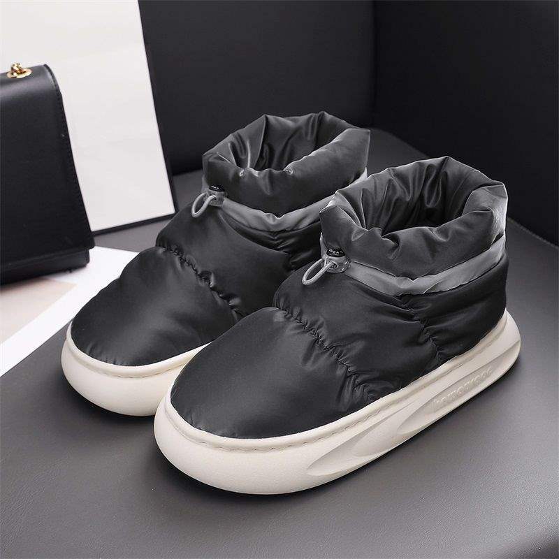 

Снежные ботинки верхняя одежда хлопковая обувь зимние бархатные хлопковые ботинки нескользящие уличные высокие ботинки для Северо-Востока студенческие теплые ботинки-хлебушки 33 серый