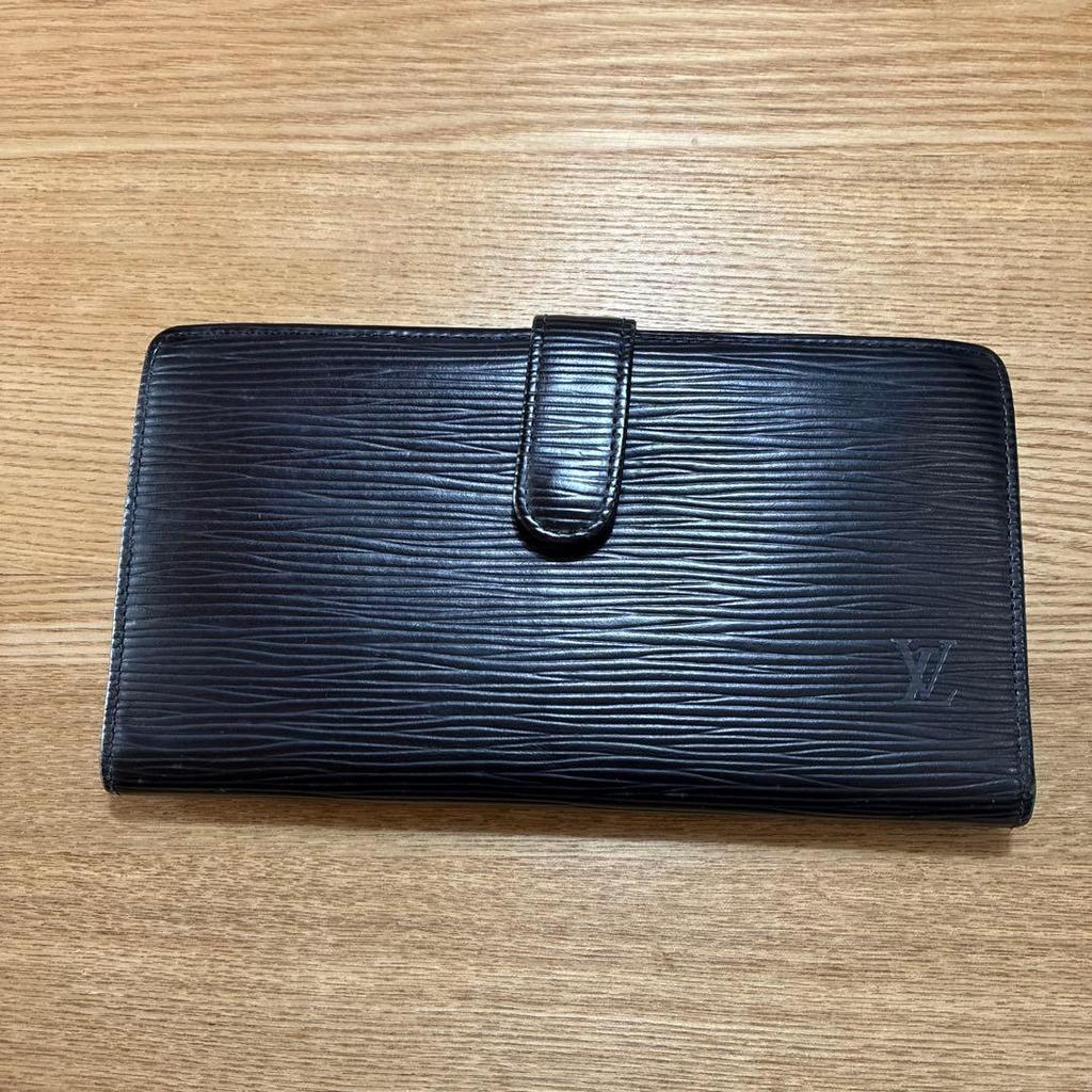 Used Louis Vuitton Epi Leather Long Wallet Black