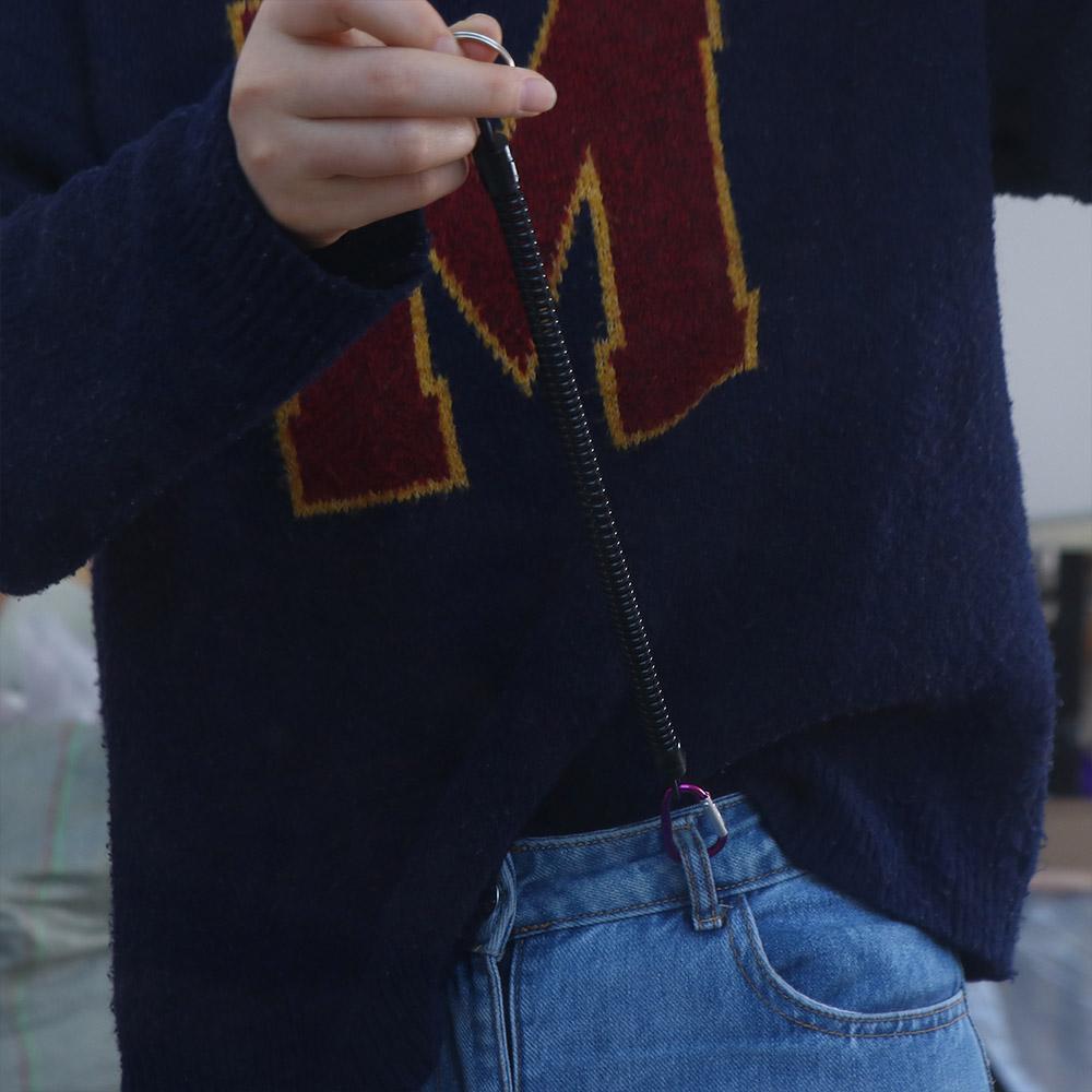 For Outdoor Hiking Anti-lost Phone Keychain Fishing Lanyards Spring Elastic Rope Spring Key Cord