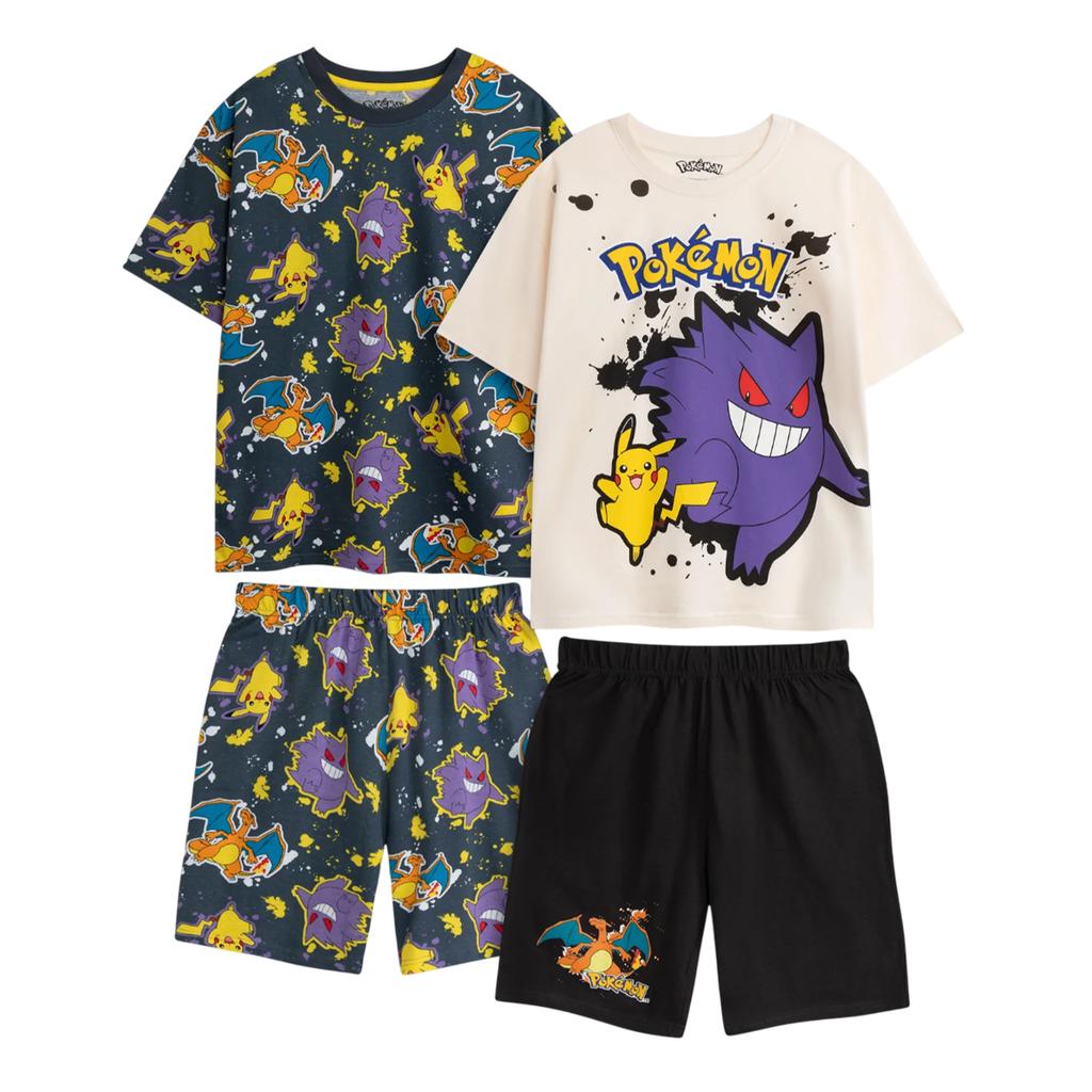 POKEMON Boys Characters Short-Sleeved Short Pyjama Set (Pack of 2)