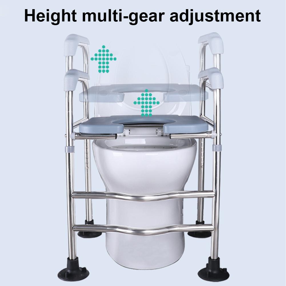 Height Adjustable Raised Toilet Seat With handles for Elderly Handicap Elevated Fit Any Toilet Riser Heavy Duty Up To 400lbs