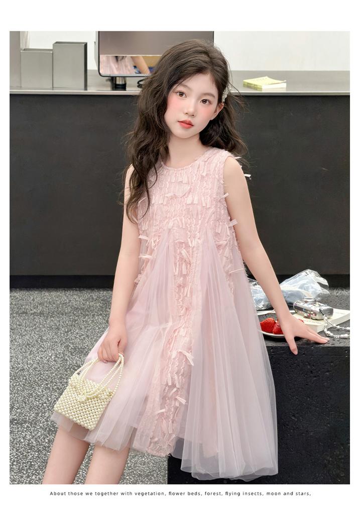 Girls' Summer Dress 2026 New Style Children's Stylish Sleeveless Mesh Princess Dress Girls' Summer Dress Fluffy Skirt