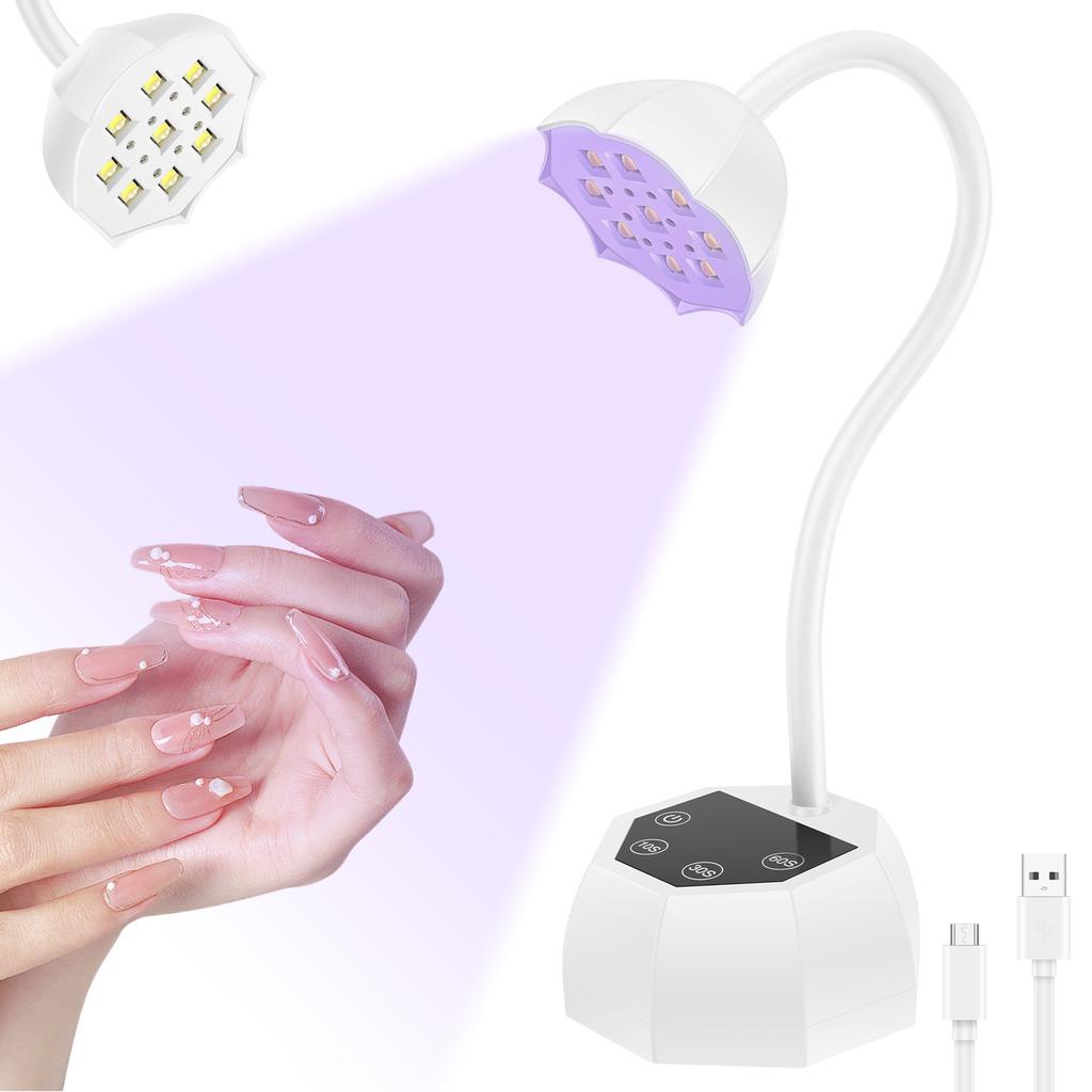 LED Auto Sensor Nail Lamp Gooseneck Gel Nail Desktop Light Adjustable Nail Dryer Gel Lamp Fast Flash Curing Polish Home Manicure