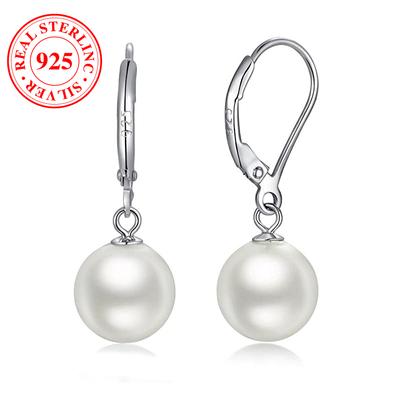 Orecchini Pendenti alla Moda con Perle in Argento Sterling 925 Autentico per Donne Eleganti Gioielli Regalo per Feste di Matrimonio