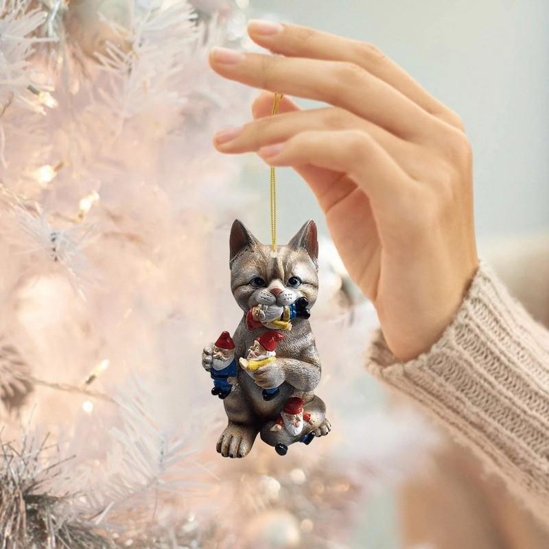 New Acrylic Cartoon Dinosaur Cat Car Hanging Ornament For Halloween And Christmas Home Decoration