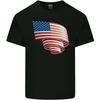 Curled USA Flag Independence Day Football Mens Light Cotton T-Shirt