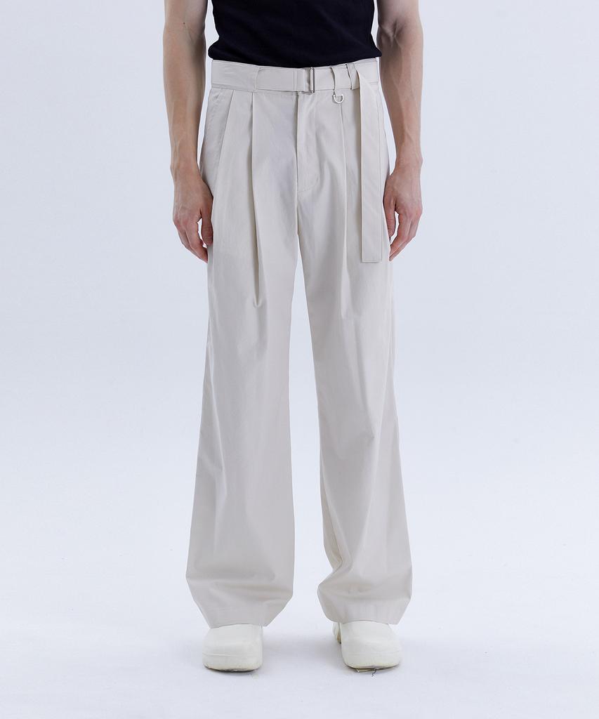 KIMYUNG Belted Wide Pants Cream