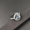 Luxuriöser Zirkon-Saphir-Ring im europäischen Stil: Voll-Diamant-Kristall Verlobungs-/Hochzeitsschmuck.