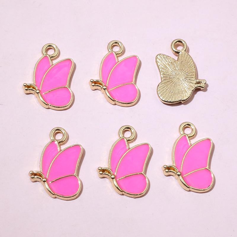 50Pcs 11x13mm Small Alloy Butterfly Charms Pendants Multi Colors For DIY Bracelet Necklaces Jewelry Making Accessories