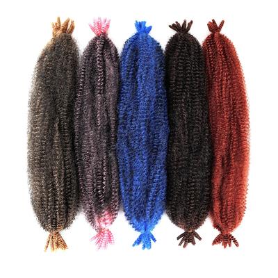 Springy Afro Twist Black Synthetic Crochet Hair Marley Twist Curly Braiding Hair Extensions DIY Wigs For Women Ladies