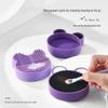 Portable Dual-Use Makeup Brush Cleaner Box, Safe for Bristles, with Dry/Wet Sponge for Eyeshadow Brushes