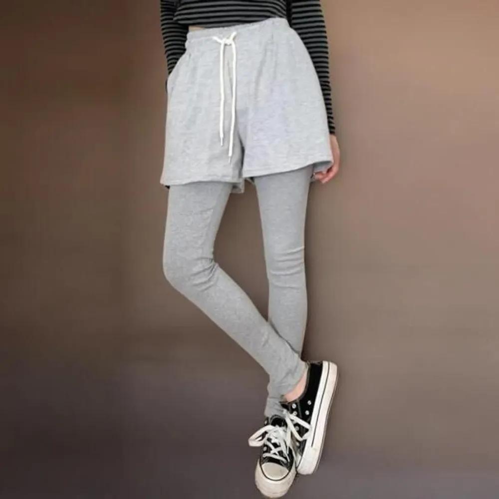 Women s Stretchy Elastic Leggings Shorts Plain Color Melange/FREE
