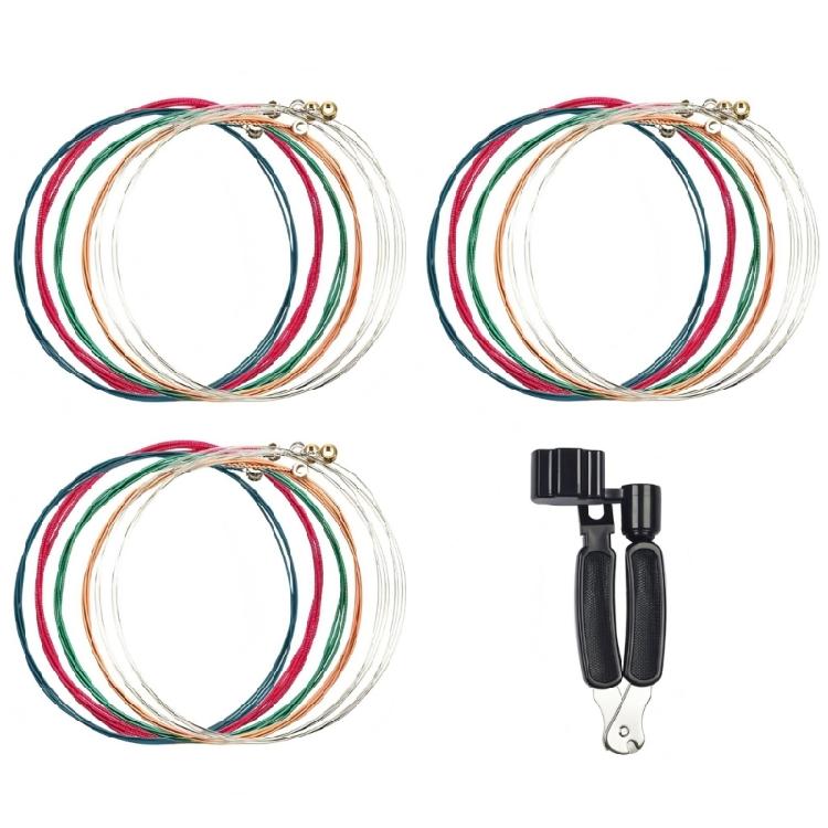 

Acoustic Guitar Strings Colorful Folk Guitar String Replacement Part for Classical Folk Guitar Musical Instrument Part