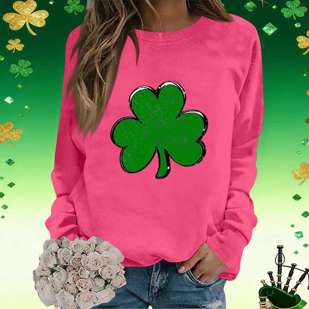Women's Fashion Printed Long Sleeve Loose Round Neck Sweatshirt Top