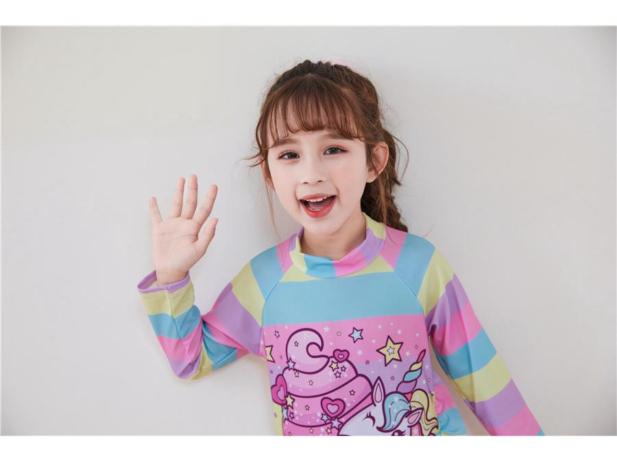 Uroczy strój kąpielowy dla niemowląt z długim rękawem, ochroną przeciwsłoneczną i spodniami