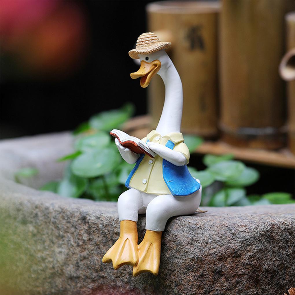 Sitting Couple Duck Garden Statues Gift Choice Add Charm To Home Outdoor Duck Garden Ornaments