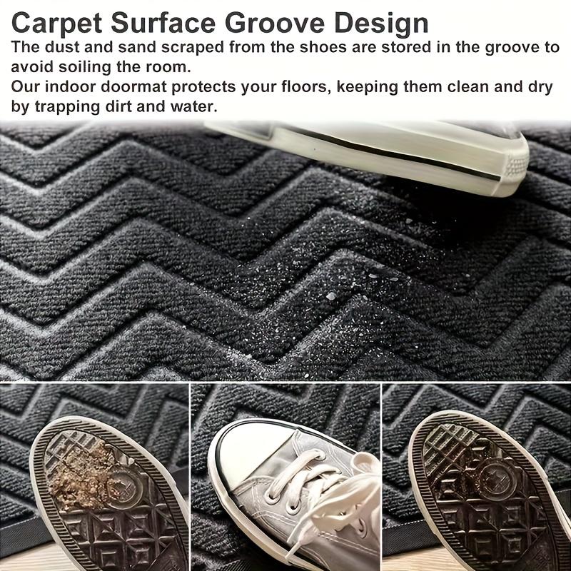 Non Slip Entrance Doormat Absorbent Tire Pattern Front Door Mat Indoor Outdoor Rubber Backed Carpet Rug For Home Hallway Entryway