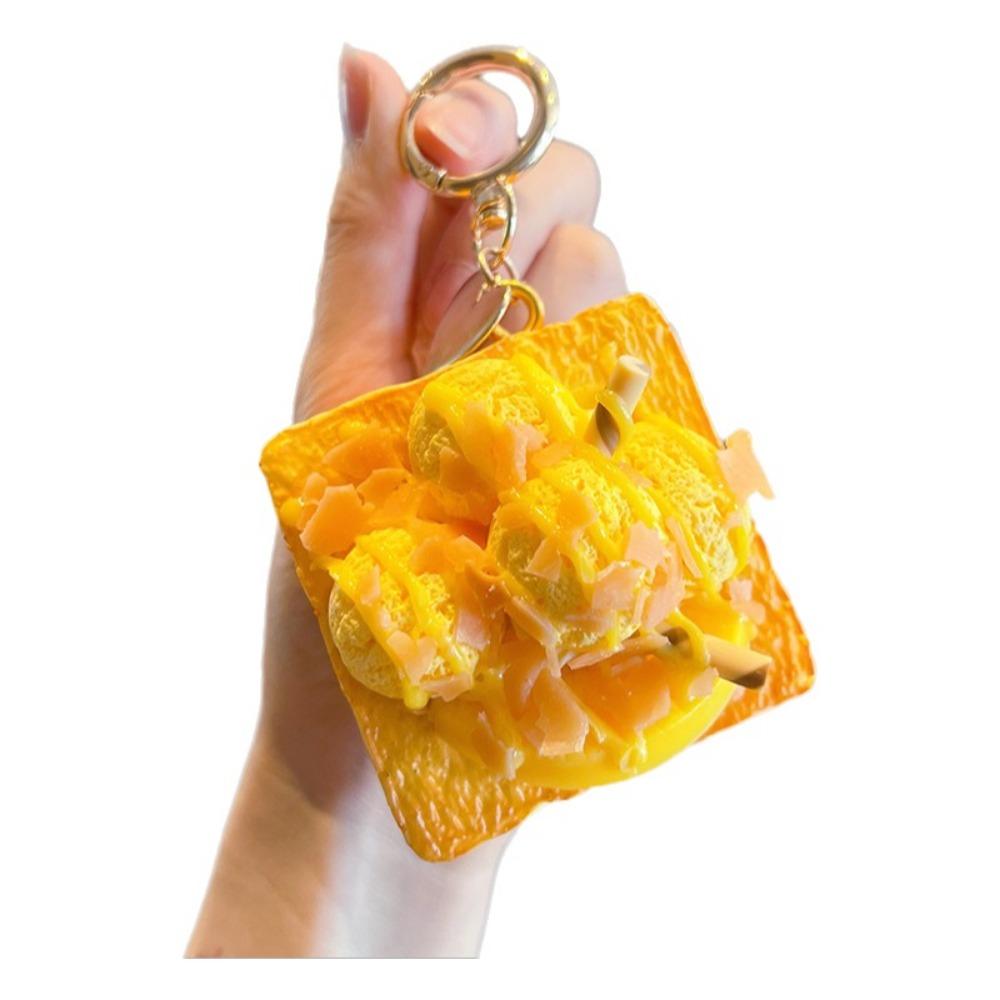 PU Simulated Fruit Keychain Ice Cream Cake Dessert Key Chain Ice Cream Cake Keychain Friend Gift Style 1