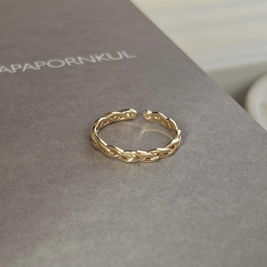 Золотой Колосок Вегетарианское Кольцо Кольцо Светодиодное Кольцо Роскошное Кольцо на Указательный Палец Уникальный Дизайн Открытое Кольцо Мода