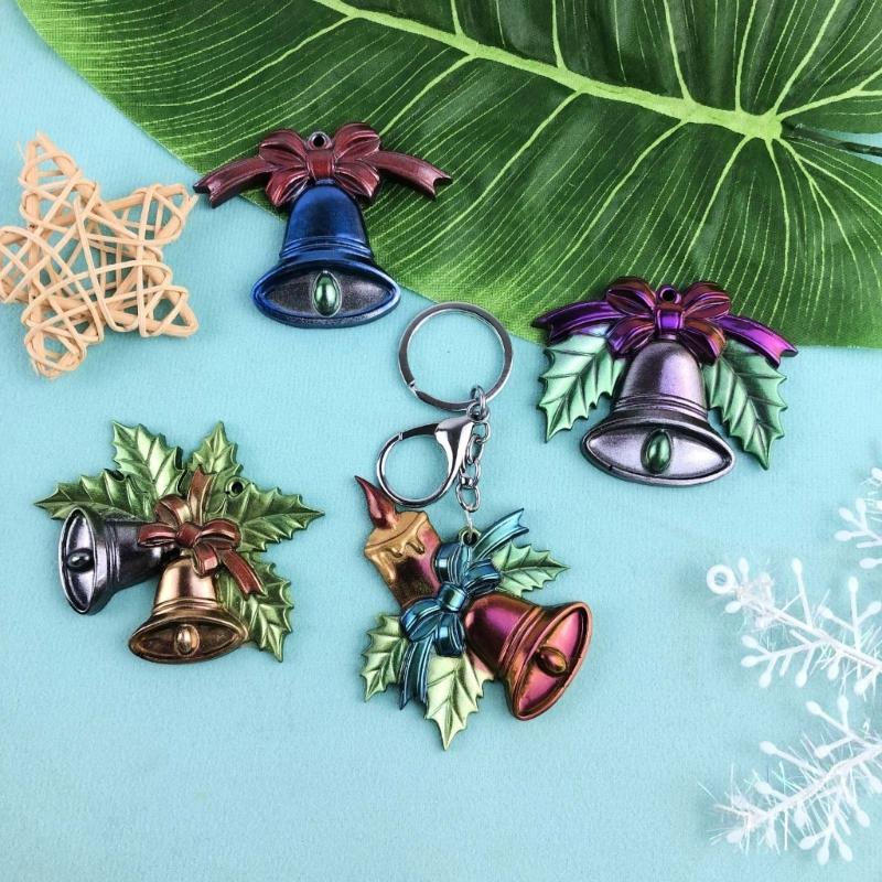 Christmas Combination Bells Keychain Mould Crystal Epoxy Silicone Pendant Mould
