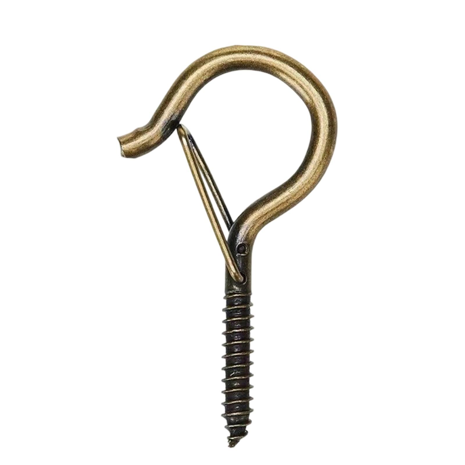 

Bonsai Hooks Black Q-Shaped Hook with Spring Buckle -Drop Safety Buckle Eye Hook Question Mark-Shaped Lamp Hook One Size