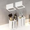 Plastic Wall Mounted Storage Box No Drill Self Adhesive Makeup Brush Storage Box Space Saving Simple Toothbrush Storage Rack