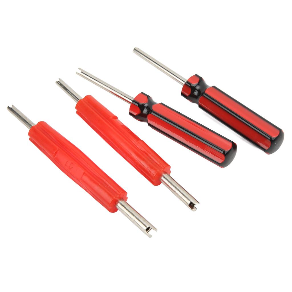 Juego de 6 piezas Removedor Instalador de Núcleos de Válvula de Neumático Cabezales Simples Dobles Herramienta de Válvula de 4 Vías para Coches Camiones