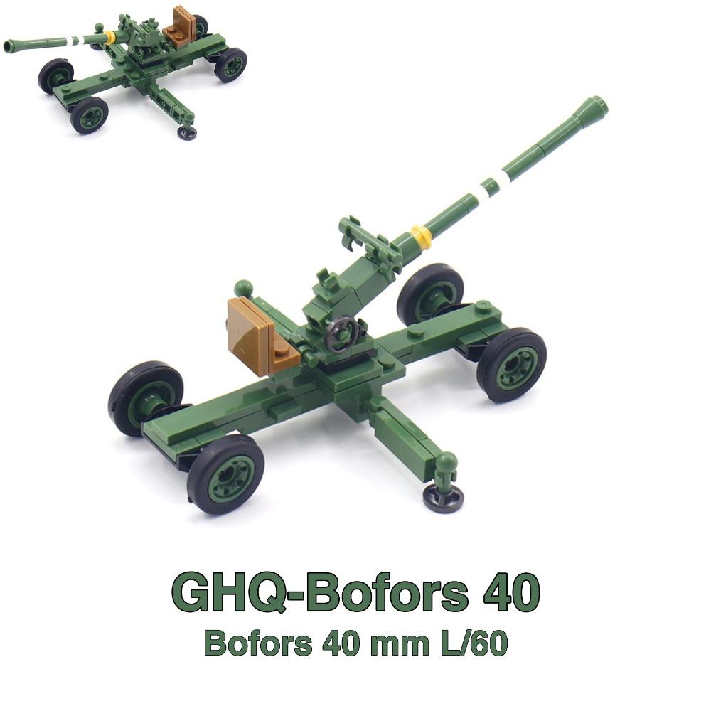 WW2 88mm Flak Gun Cannon Rocket Artillery Military Army War Weapons Soldier MOC Playmobil Model Building Block Children Kid Toy