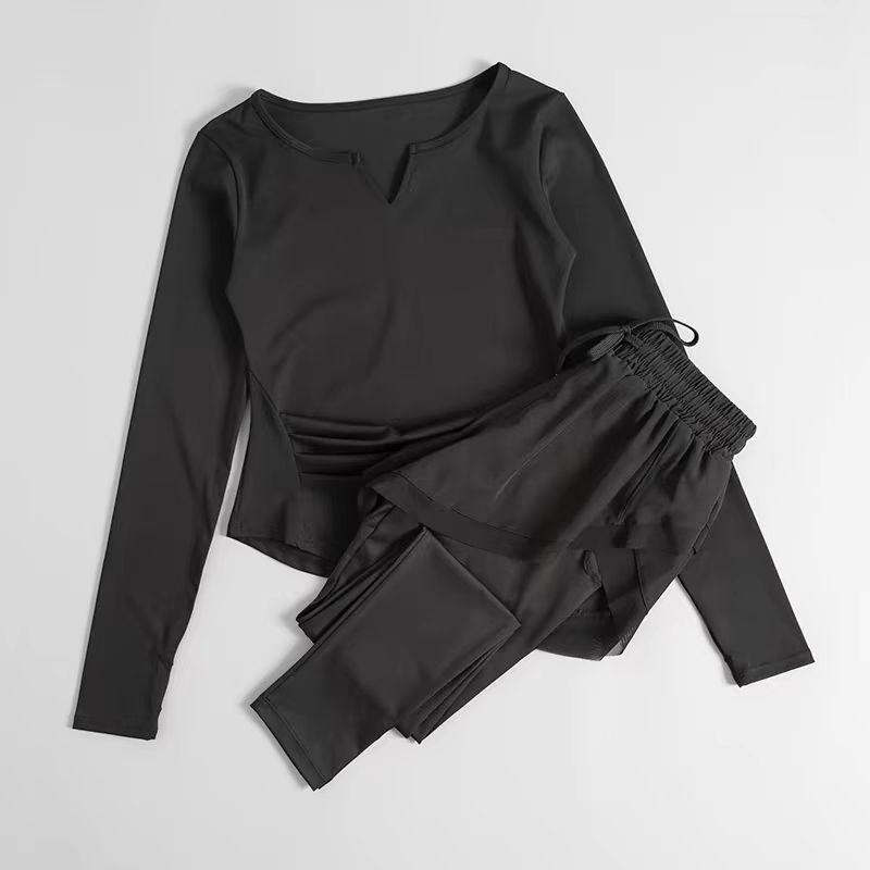 

Женский быстросохнущий костюм для йоги 2024 года: Осенне-зимняя спортивная одежда для бега, пилатеса и фитнеса S