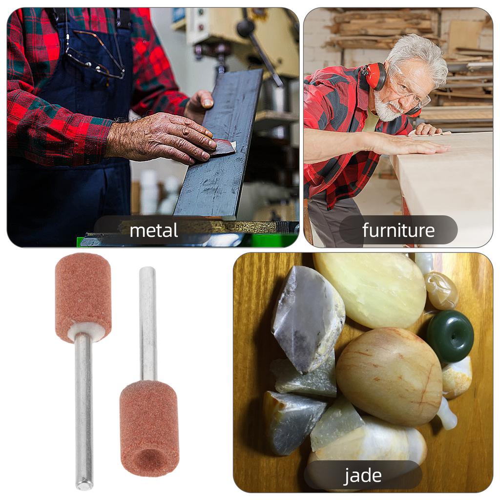 50Pcs 10mm Abrasive Mounted Stone Grinding Bits for Rotary Tools Sanding Drill Bit Metal Sanding Drill Bit Grinding Stone