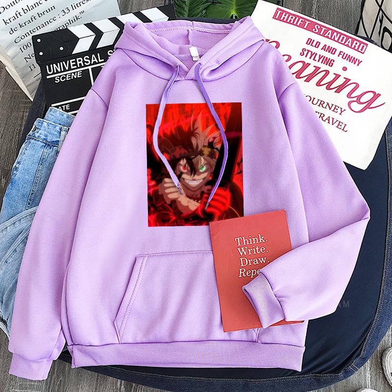 Anime Black Clover Asta Graphic Printed Hooded Men Women Manga Hoodies Casual Loose Sweatshirt Harajuku Unisex Streetwear