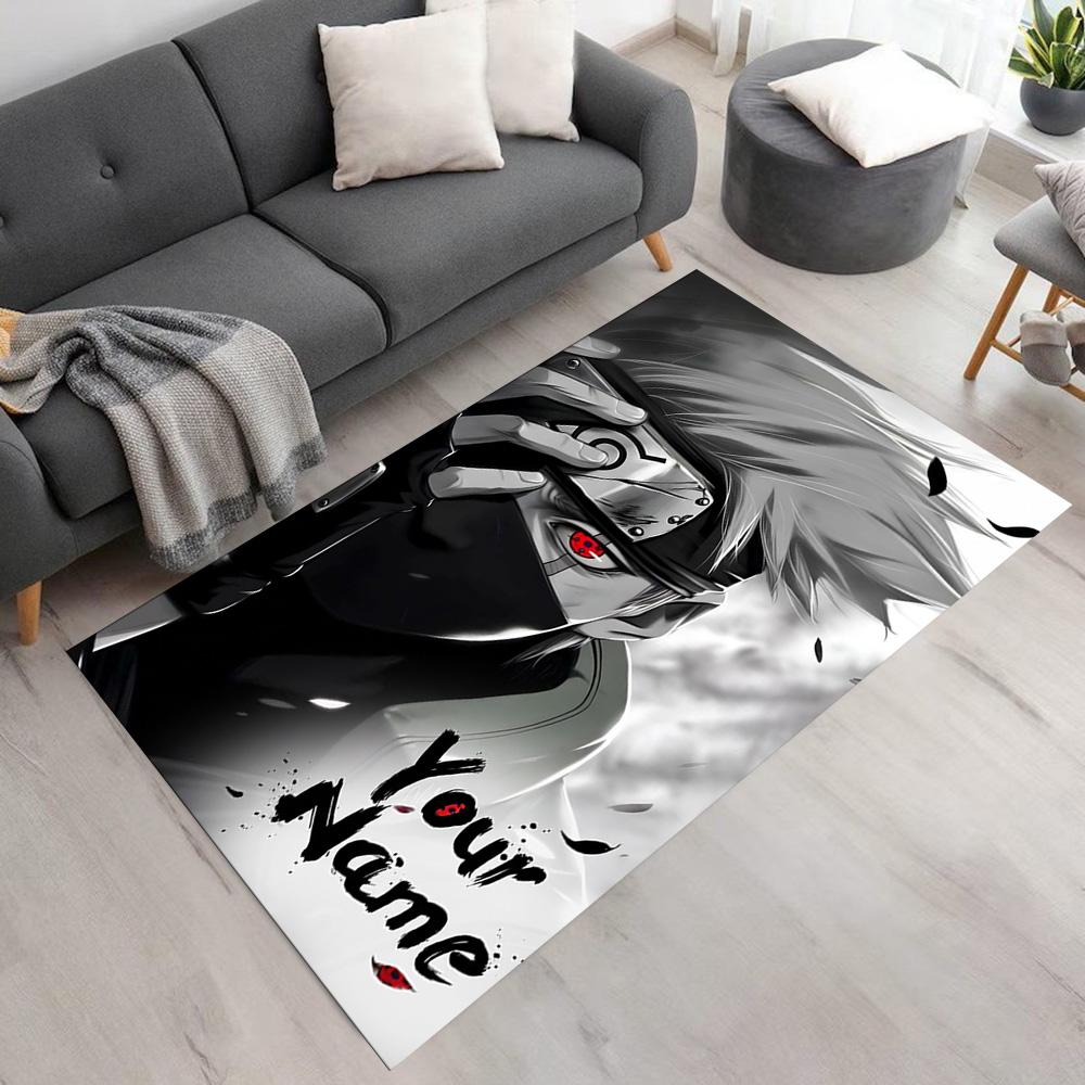Naruto Character Personalized Name Floor Mat Design for Dining Room Balcony Foyer Kitchen Anti-slip Rug Anime Office Decor Perfect Gift for Women/Men