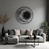 Metal Wall Art Sun and Moon Laser Cut Black Steel Home Decor Modern Design