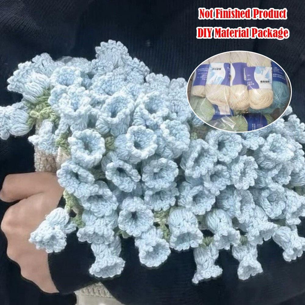 Gör-det-själv Rosbukettfiltar 110 cm Handstickad Filt Materialpaket Liljekonvaljfilt Gåva Ej Färdig Produkt