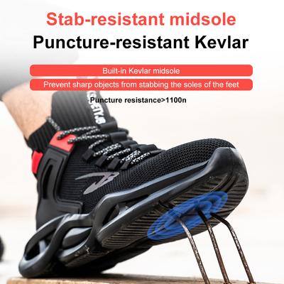 Stivali da Lavoro di Marca Uomo Scarpe di Sicurezza Scarpe con Punta in Acciaio Uomo Stivali da Lavoro Leggeri Anti-schiacciamento Anti-perforazione Scarpe Indistruttibili