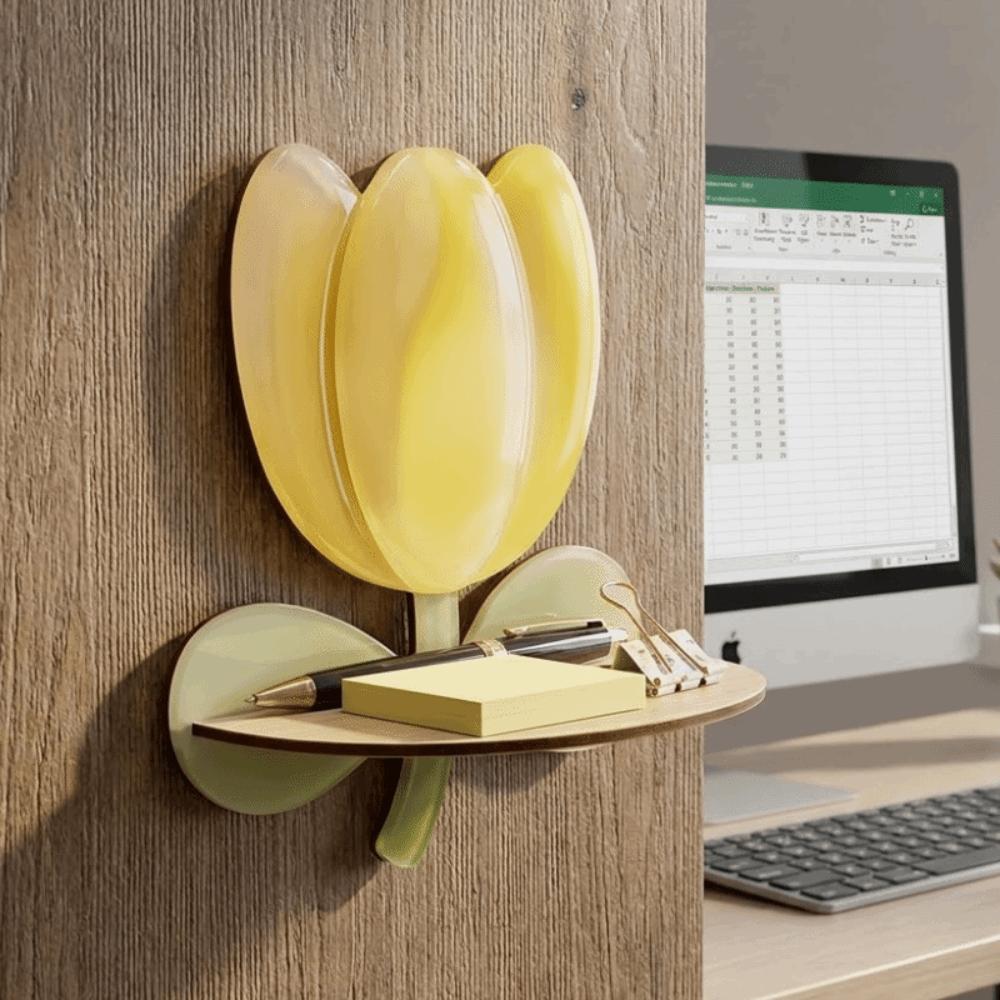 Flower Shape Floating Storage Rack Wooden Display Shelf Wall Mounted Shelves Cafe Shop
