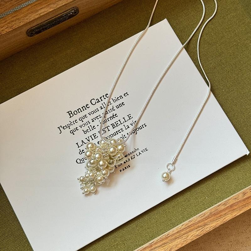 

Women s Long Adjustable ape Bead Nelace Faionable Korean Sle Ins Versatile Clavicle Chain Accory Fre Outlined